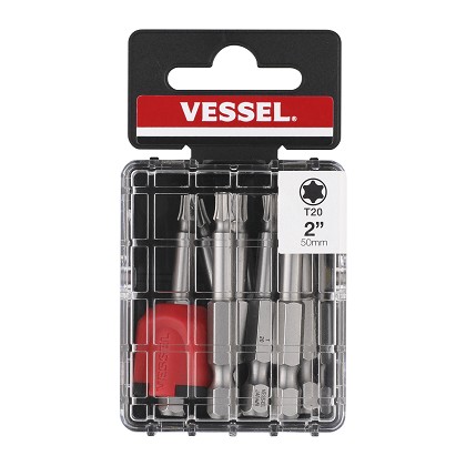 Vessel Tools Usa MGETX2050P10T | NECK TORSION Power Bit T20x50 10 Piece with MAG ENHANCER (Case)