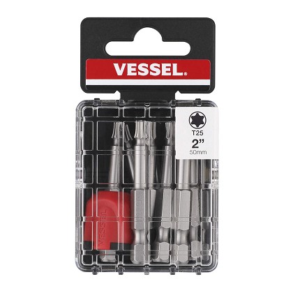 Vessel Tools Usa MGETX2550P10T | NECK TORSION Power Bit T25x50 10 Piece with MAG ENHANCER (Case)