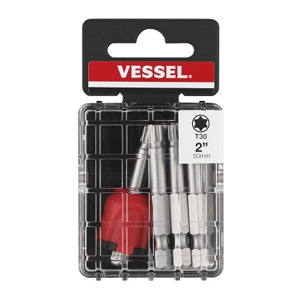 Vessel Tools Usa MGETX3050P10T | NECK TORSION Power Bit T30x50 10 Piece with MAG ENHANCER (Case)
