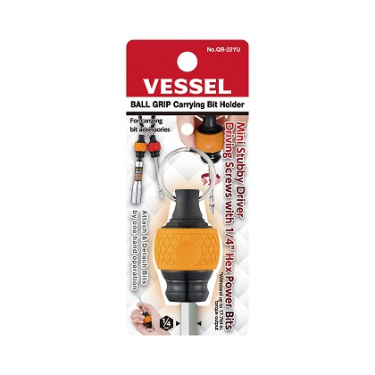 Vessel Tools Usa QB22YU | BALL GRIP Carrying Bit Holder (Orange) No.QB-22YU