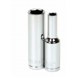Williams 31314 | 3/8 Drive Deep Socket, High Polished Chrome Finish, 6 Point 7/16
