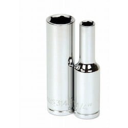 Williams 31326 | 3/8 Drive Deep Socket, High Polished Chrome Finish, 6 Point 13/16