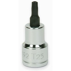 Williams 35195 | 3/8 Drive Tamper Resistant Torx Bit Socket, High Polished Chrome Finish T40
