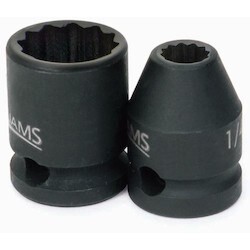 Williams 35312 | 3/8 Drive 3/8 Shallow Impact Socket 12 Point, Black Industrial Finish