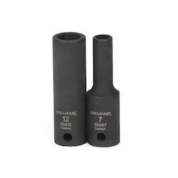 Williams 35415 | 3/8 Drive 15 mm Deep Impact Socket 12 Point, Black Industrial Finish