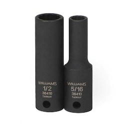 Williams 36428 | 3/8 Drive 7/8 Deep Impact Socket 12 Point, Black Industrial Finish