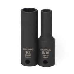 Williams 36432 | 3/8 Drive 1 Deep Impact Socket 12 Point, Black Industrial Finish