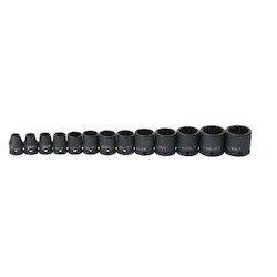 Williams 36923 | 3/8 Drive Shallow Impact Socket Set, 6 Point, Metric, 13 Pieces, Black Industrial Finish