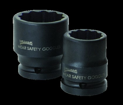 Williams 38466 | 3/4 Drive 2-1/16 Shallow Impact Socket 12 Point, Black Industrial Finish