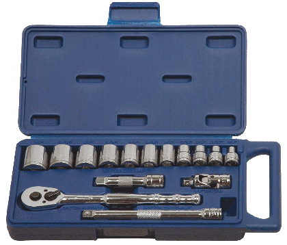 Williams 50665 | 16 Piece 3/8 Drive Socket and Drive Tool Set, 6 Point, Compact Case, Metric