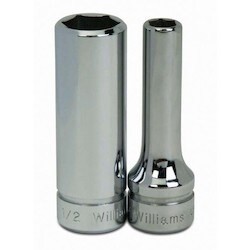 Williams BD-1226 | 3/8 Drive Deep Socket, High Polished Chrome Finish, 12 Point,13/16, For 6 & 12 Point Fasteners