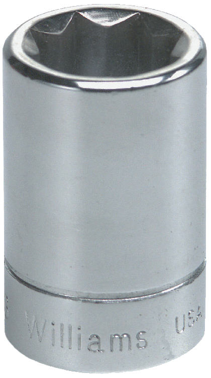 Williams B-409 | 3/8 Drive Shallow Socket, High Polished Chrome Finish, 4- Point, 9/32