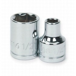 Williams BM-617 | 3/8 Drive Shallow Socket, High Polished Chrome Finish, 6 Point, 17 mm