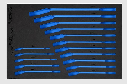 Williams JHWFMWS-16RC13FM | 1/3 Foam Drawer Insert Only for 16 piece Metric Ratcheting Combination Wrench Set (8-25 mm)