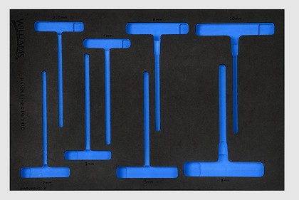 Williams JHWFMWSHKT-813FM | 1/3 Foam Drawer Insert Only for 8 piece Metric Arm T-Key Set (2 mm to 10 mm)