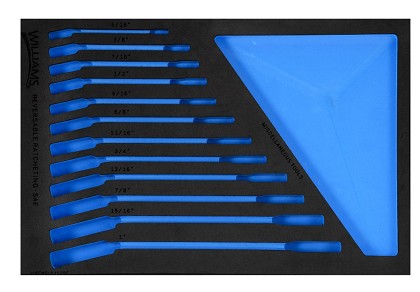 Williams JHWFWS-1152RC13FM | 1/3 Foam Drawer Insert Only for 12 piece SAE Ratcheting Combination Wrench Set (5/16 to 1)