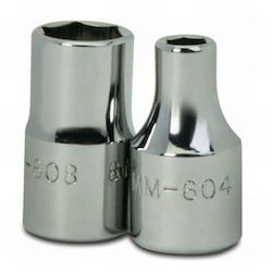 Williams mmD-605.5 | 1/4 Drive Deep Socket, High Polished Chrome Finish, 6 Point, 5.5 mm