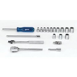 Williams WSM-19HF | 1/4 Drive Socket/Toolset, 6 Point, 19 Pieces, in Keep Safe Foam,