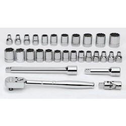 Williams WSMB-29F | 3/8 Drive Socket and Drive Tool Set, 6 &12 Point, SAE, 29 Pieces, in Keep Safe Foam