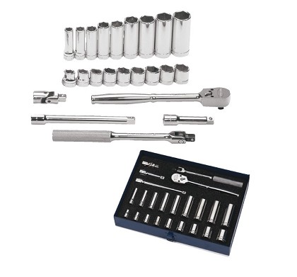 Williams WSB-23HFTB | 23-Piece 3/8-Inch Drive Socket and Drive Tool Set with Toolbox