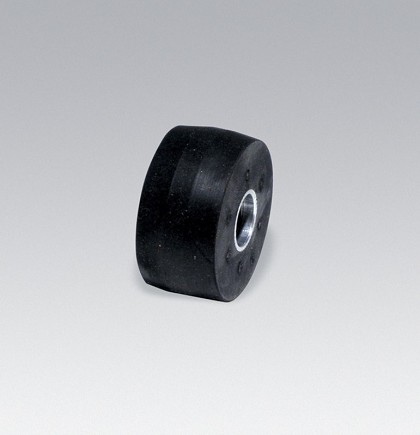 Dynabrade 11634 | Contact Wheel Assembly, 2 Inch Dia. x 1 Inch Width x 5/8 Inch Inside Dia., Crown Face, 40 Durometer Rubber