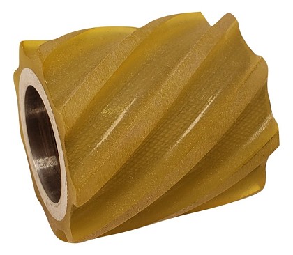 Dynabrade 11853 | Contact Wheel Assembly, 2 Inch Dia. x 2 Inch Width x 1/8 Inch Inside Dia., Scoop Serrated, 90 Durometer Urethane