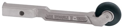 Dynabrade 15028 | Contact Arm Assembly, 1 Inch Diameter x 3/8 Inch Width, Rubber Wheel, No Platen/Offset Design