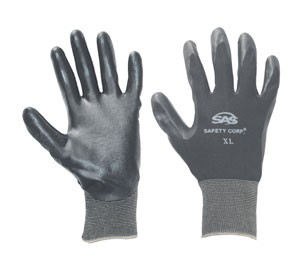 SAS Safety Corp 640-1909 | Glove Nitrile Coated Black Pawz Lg