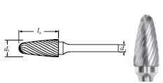 SGS Tool 16600 | Carbide Bur, SF-5L6, Tree Shape, Single Cut, 1/2