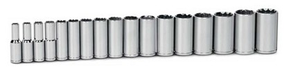 Williams JHWMSSD-17RC | 1/2 Inch Square Drive Metric Socket 17 Piece Deep Set