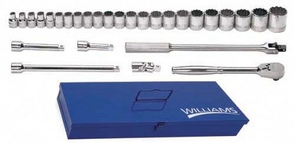 Williams MSS-29F | 1/2 Drive Socket/Tool Set, 12 Point, 29 Piece