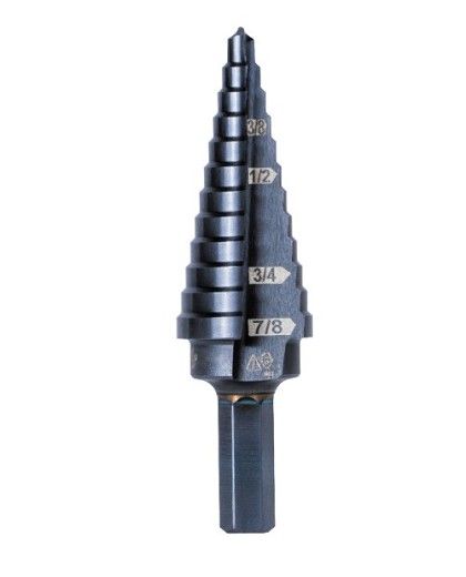 Klein Tools KTSB14 | 14 Double-Fluted Step Drill Bit, 3/16 in. to 7/8 in.