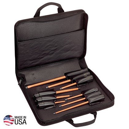 Klein Tools N33528 | Screwdriver Set, 1000V Insulated Slotted and Phillips, 9-Piece
