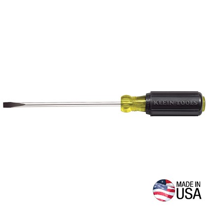 Klein Tools N605-6 | 1/4-Inch Cabinet Screwdriver, Heavy Duty, 6-Inch Round Shank
