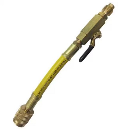 Mastercool Inc 82495-72 | Charge Hose with Shutoff Yellow
