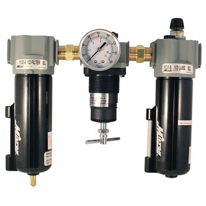 Milton 1102 | Deluxe Filter Regulator Lubricator Trios - 1/2 Inch NPT Metal Bowl