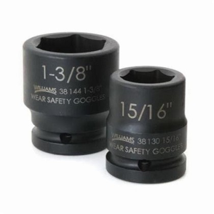 Williams 38450 | 3/4 Drive 1-9/16 Shallow Impact Socket 12 Point, Black Industrial Finish
